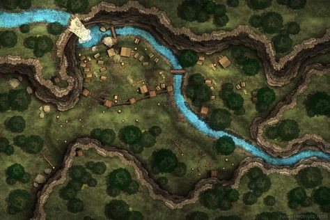 Forest Battlemap, Bandit Camp, Forest Map, Sunken City, Building Map, Dragon's Lair, Tabletop Rpg Maps, Map Pictures, Rpg Map