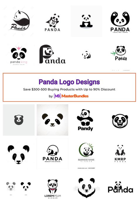 Panda Logo Design Ideas, Panda Logo Art, Panda Symbol, Panda Logo Design, Logo Panda, Kindergarten Logo, Panda Icon, Panda Food, Gamer Logo