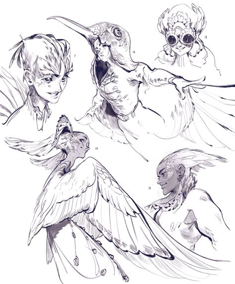 ArtStation - Talon - 3DTotal Character Design Winged People, Bird People, Hybrid Art, Perspective Drawing Lessons, Drawing Examples, Book To Read, Putao, Monster Concept Art, Creature Drawings