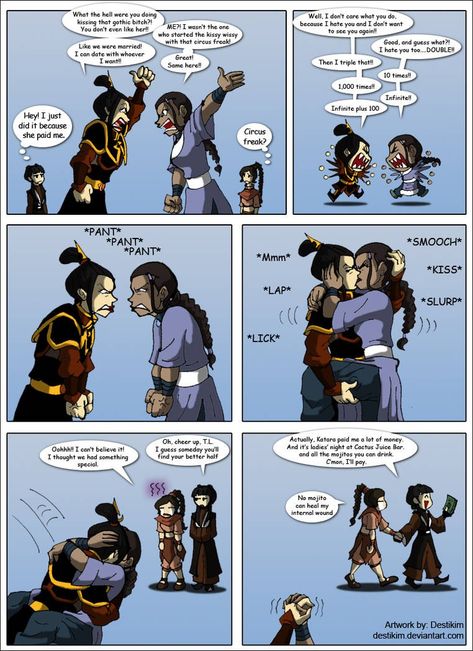 Ty Lee X Mai, Azula X Katara, Ty Lee Fanart, Azula X Ty Lee, Avatar Azula, Ty Lee, Avatar Zuko, Avatar The Last Airbender Funny, Artist Humor