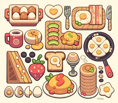 Food Doodle, Lukisan Comel, 귀여운 음식 그림, Cute Easy Doodles, Seni Vintage, Paper Dolls Diy, Food Illustration Art, Cute Food Drawings, Cute Food Art