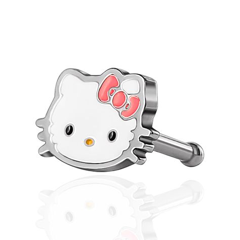 Hello Kitty Nose Stud, Hello Kitty Nose Ring, Hello Kitty Nose Piercing, Hello Kitty Piercing, Nose Rings Silver, Hello Kitty Gift Box, Studs Nose Piercing, Hello Kitty Outfit, Cute Nose Rings