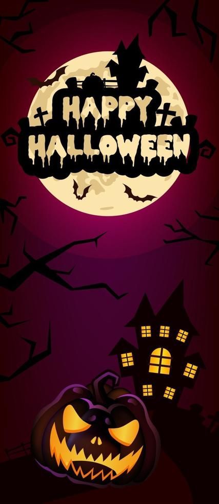 feliz halloween plantilla de banner vertical Creepy Backgrounds, Feliz Halloween, Moon Illustration, Spooky Pumpkin, Fall Pictures, Halloween Wallpaper, Banner Template, Cute Cartoon Wallpapers, Haunted House