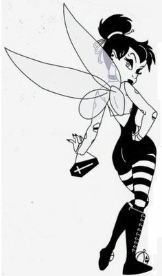 Emo Disney, Tinkerbell Wallpaper, Dibujos Pin Up, Disney Punk, Goth Disney, Punk Disney Princesses, Disney Princess Tattoo, Tinkerbell And Friends, Alternative Disney