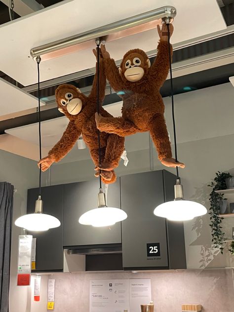 Ikea Orangutan, Ikea Plushies, Ikea Monkey, Ikea Doll, Monkey Brains, Monkey Room, Small Monkey, Ikea Inspiration, Hanging Monkey