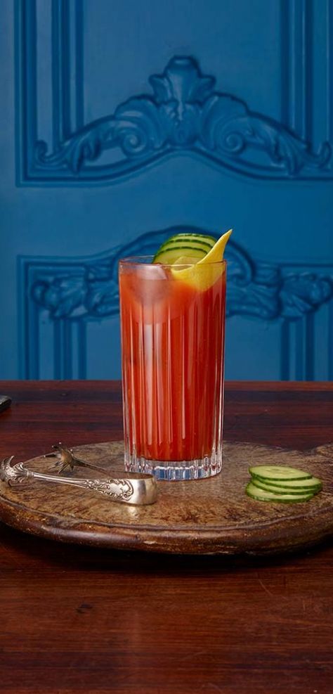 Hendrick's Gin, Gin Distillery, Gin Cocktail Recipes, Hendricks Gin, Red Snapper, Tomato Juice, Highball Glass, Gin Cocktails, Lime Wedge