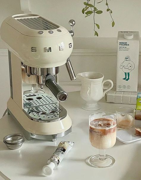 #SmegCoffeeMachine #RetroCoffeeMaker #VintageStyle #KitchenEssentials #HomeBarista #CoffeeLovers #EspressoMachine #StylishKitchen #CoffeeTime #ItalianDesign Smeg Kitchen, Coffee Maker Machine, Best Coffee Maker, Coffee Corner, New York Apartment, Aesthetic Coffee, The Pioneer Woman, Kitchen Equipment, White Coffee