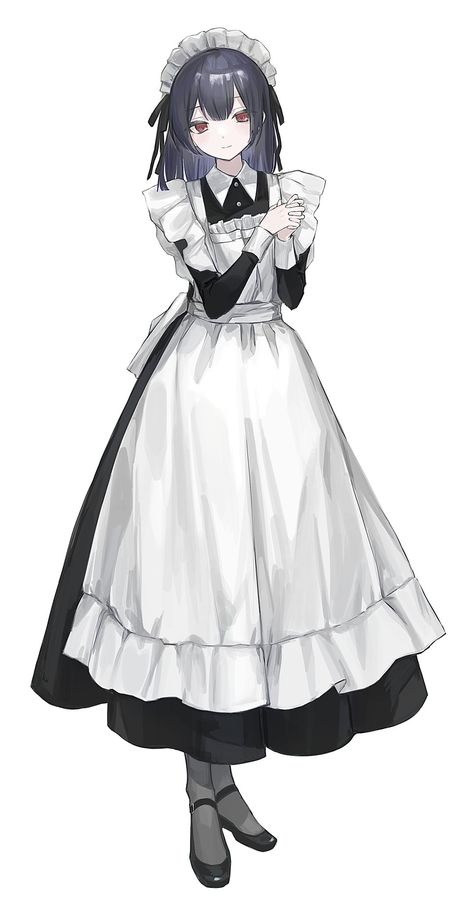 Maid Uniform Anime, Anime Maid Outfit, Rinze Morino, Maid Outfit Anime, Victorian Maid, Anime Maid, Maid Outfit, Dress Drawing, Anime Costumes