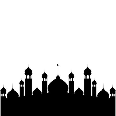 Illustration of Islamic Mosque Silhouette Vector Mosque Background Design, Mosque Line Art, Islamic Mosque Art, Mosque Shadow, Masjid Silhouette, Siluet Masjid, Mosque Template, Masjid Vector, Mosque Sunset