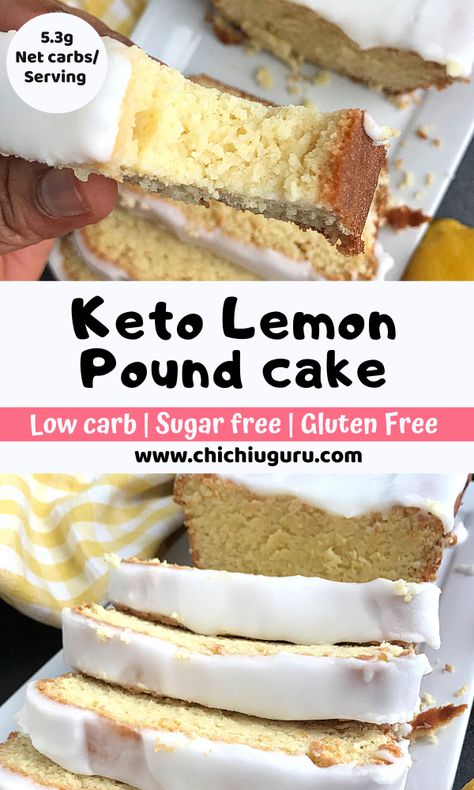 Keto Lemon Pound Cake, Lemon Keto, Gluten Free Pound Cake, Sugar Free Breakfast, Postre Keto, Freezer Jam, Lemon Loaf, Recetas Keto, Low Carb Baking