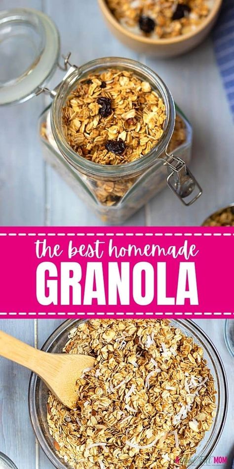 Olive Oil Granola Recipe, Basic Granola Recipe, Make Your Own Granola, How To Make Granola, Easy Granola Recipe, Homemade Granola Recipe, Snacks Vegan, Easy Homemade Granola, Homemade Granola Healthy