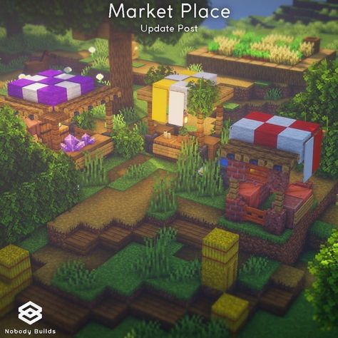 Minecraft Marketplace Ideas, Minecraft Camping Site, Cute Minecraft Shops, Minecraft Shops Ideas, Minecraft Fireworks, Minecraft Tent, Minecraft Outdoor Ideas, Minecraft Bakery, Minecraft Castle Blueprints