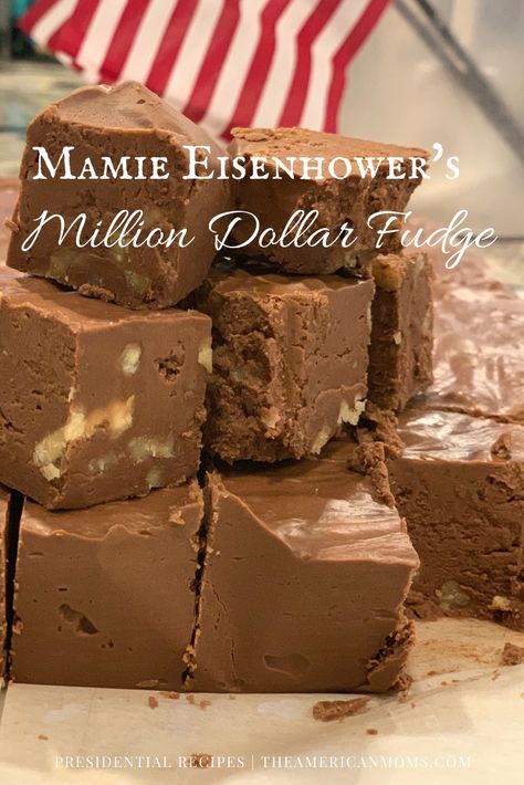 Fudge Recipes With Powdered Sugar, Mamie Eisenhower Fudge, Million Dollar Fudge, Mamie Eisenhower, Best Fudge Recipe, Marshmallow Fudge, Old Fashioned Fudge, Homemade Fudge Recipes, Christmas Candies