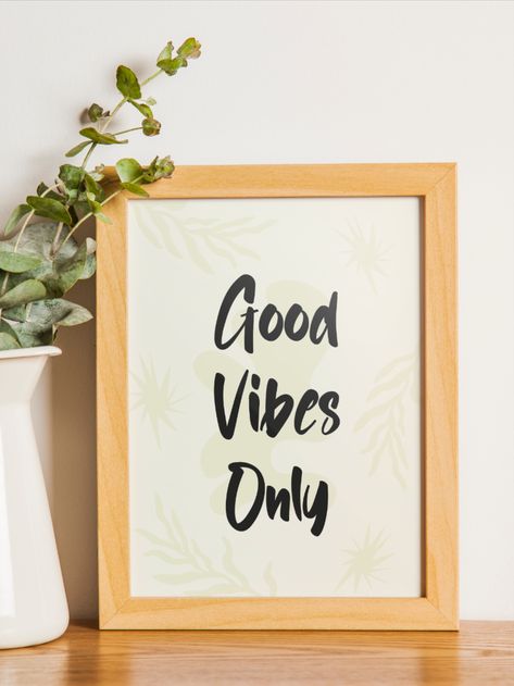 Good Vibes Only poster and aesthetic print for positive and stylish home decor Trendy Posters, Typography Designs, Frame Making, Diy Gift Set, Spread Positivity, Modern Typography, Vintage Poster Art, Typography Poster, Good Vibes Only