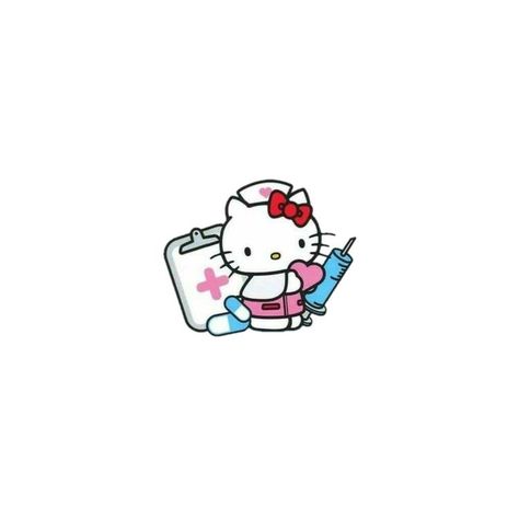 Hello Kitty Pharmacist, Hello Kitty Bandages, Nurse Icon Aesthetic, Hello Kitty Nurse Wallpaper, Hello Kitty Playlist Cover, Nurse Hello Kitty, Nurse Icon, Hospitalcore Aesthetic, Art Hello Kitty