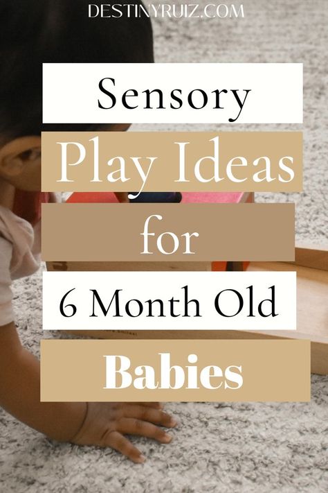 sensory play Sensory Activities 6 Months, Sensory Bin 6-12 Months, Six Month Play Ideas, Sensory Play For 6 Month Old Ideas, Montessori Activities 6 Month Old, Sensory Bins 9 Month Old, 6 Month Sensory Bin, Stimulating Activities For 6 Month Old, 6 Months Montessori Activities