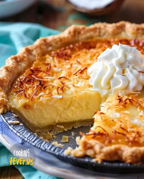 Easy Coconut Custard Pie Old Fashioned Coconut Custard Pie Recipe, Coconut Pie Recipe Easy, Best Coconut Custard Pie Recipe, Custard Pie Recipe Easy, Coconut Custard Pie Recipe, Coconut Pie Recipe, Custard Pie Recipe, Baking Recipes Pie, Coconut And Vanilla