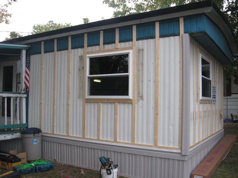 Consider this necessary image and look into the offered facts and techniques on house upgrades Mobile Home Siding Ideas, Mobile Home Siding, Mobile Home Addition, Mobile Home Roof, Mobile Home Redo, Single Wide Remodel, Mobile Home Skirting, Siding Installation, Mobile Home Repair