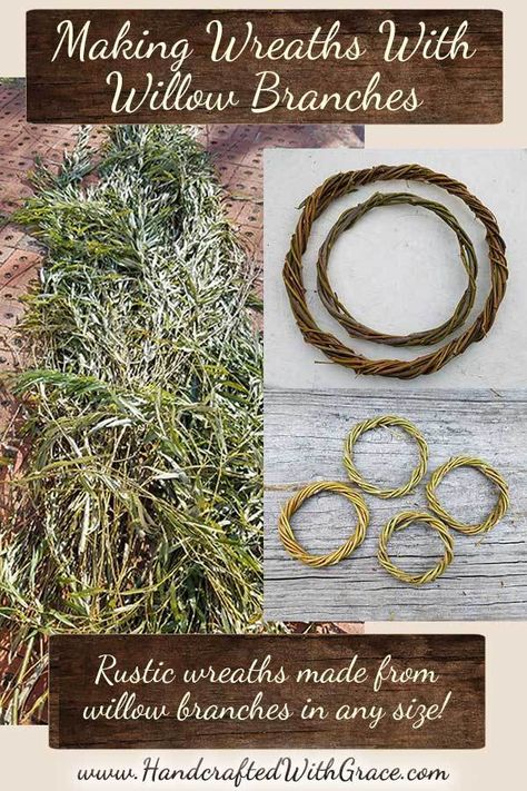 Weeping Willow Branch Crafts, Willow Tree Branches Crafts, Willow Tree Wreath, How To Make A Willow Wreath, Diy Willow Wreath, Willow Wreath Diy, Wreath Weaving, Branch Crafts, Weaving Willow