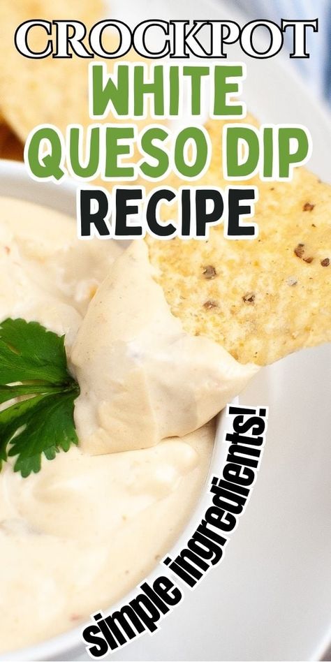 Authentic Queso Recipe, White Queso Dip Crockpot, Crockpot White Queso Dip, Crockpot White Queso, Crockpot Queso Dip, Easy White Queso Dip, Easy Queso Dip, Crockpot Queso, Queso Dip Crockpot