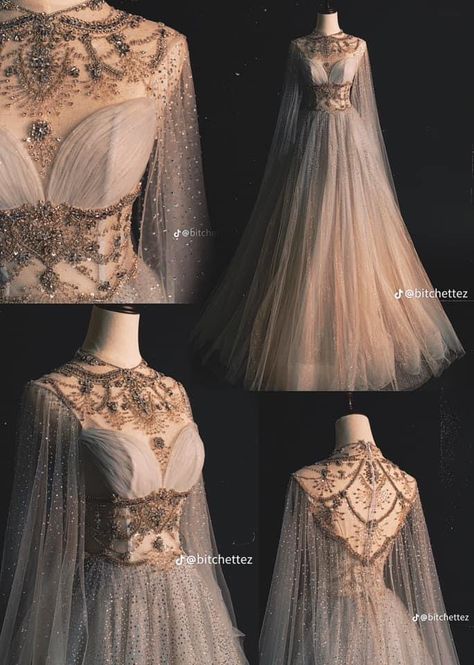 Goth Wedding Dress Aesthetic, Fantastical Wedding Dress, Wedding Dress Dramatic Sleeves, Ethereal Wedding Dress Goddesses, Fairy Wedding Gown, Alt Wedding Dress, Baju Kahwin, Ethereal Wedding Dress, Anniversary Dress