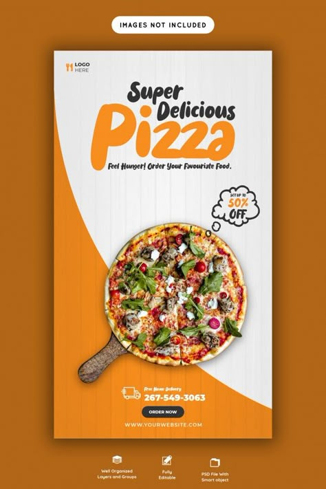 Food menu and delicious pizza instagram ... | Premium Psd #Freepik #psd #banner #food #menu #sale Pizza Banner Design Ideas, Pizza Offer Poster, Pizza Instagram Story, Pizza Ads, Fast Food Poster, Pizza Instagram, Italian Food Restaurant, Graphic Design Posters Layout, Food Promotion