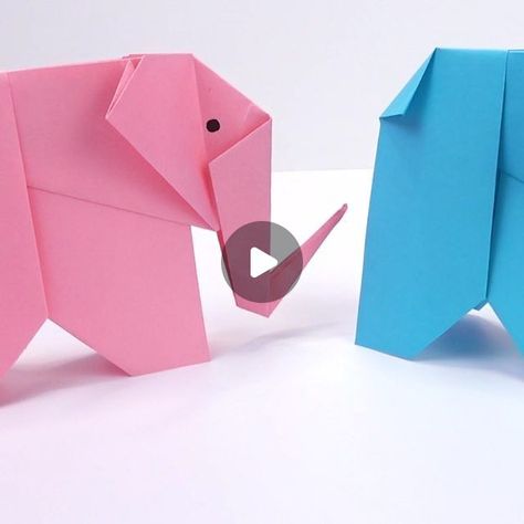 Paper Elephant, Origami Tutorial Easy, Origami Elephant, Elephant Crafts, Origami Tutorial, March 3, Origami Easy, Easy Paper Crafts, Diy Paper