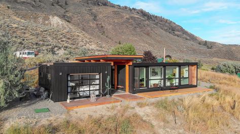 Tiny Container House, Glass Garage Door, Backyard Office, Tiny Cabins, Casa Container, Shipping Container House, Tiny Houses For Sale, Container Homes, Shipping Containers