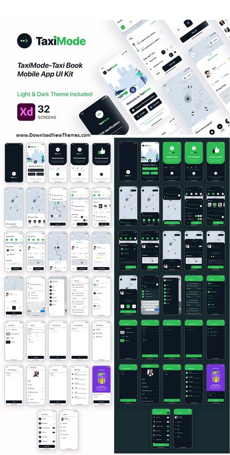 Download Taxi Booking App XD template UI Kit Taxi Booking App, Taxi App, Mobile App Design Inspiration, Booking App, Open Board, App Design Inspiration, Dark Mode, Mobile App Ui, App Reviews