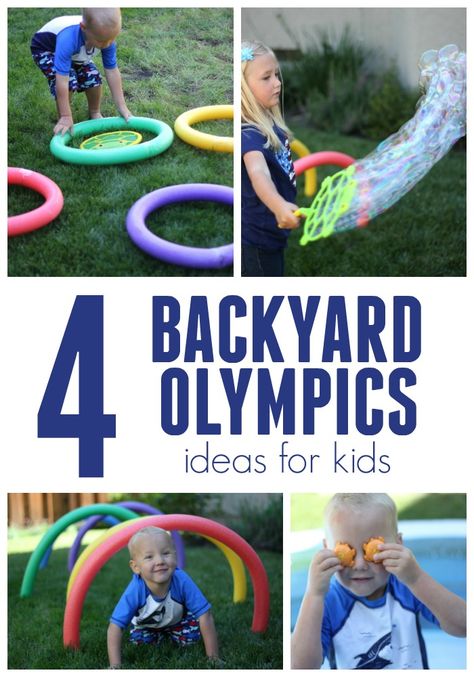 Toddler Approved!: 2 Simple and Silly Backyard Olympics Ideas for Kids Toddler Olympics, Backyard Olympics, Olympic Themed Activities, Preschool Olympics, Olympic Games For Kids, Olympic Idea, Olympics Party, Kids Olympics, Olympic Crafts