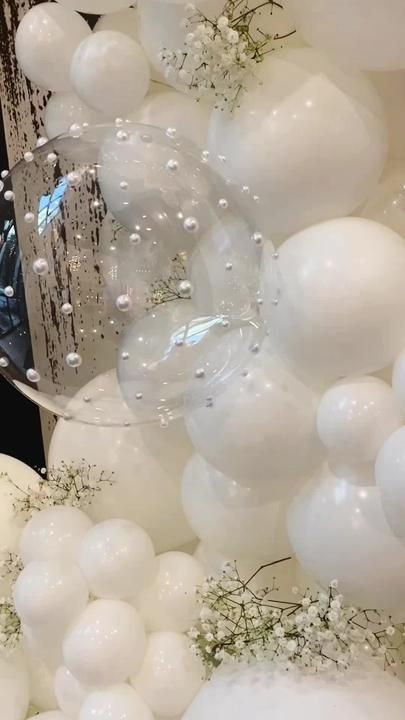 TikTok · Jessica Cloud Baby Shower Theme, 17. Geburtstag, Pearl Bridal Shower, Bridal Shower Inspo, Bridal Shower Balloons, Big Wedding Dresses, Bridal Bachelorette Party, Bridal Brunch, Balloon Decorations Party