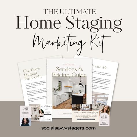 Introducing the Ultimate Home Staging Marketing Kit, your one-stop solution for all your home staging marketing needs. Created by a professional home stager with over 15 years in the industry, this kit is designed to elevate your home staging marketing to help you stand out to prospective clients. What's Included: - Home Staging Pricing & Services Guide Template - Home Staging Brochure Template - Home Staging Business Postcards (3 Designs) - Home Staging Business Cards (3 Designs) - Home Staging Email Signatures (3 Designs) Key Features: Customizable in Canva: Easily tailor each Home Staging Marketing Template to fit your brand, making your marketing materials look professionally designed in a fraction of the time. Graphic Designer Quality: All templates are crafted by a graphic designer, Home Staging Business Cards, Staging Business Plan, Interior Design Business Plan, Home Staging Business, Staging Business, Stationery Business Card, Business Postcards, Marketing Kit, Realtor Branding