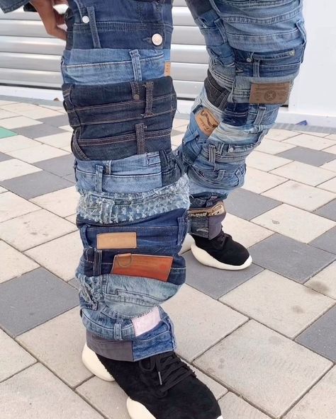 Stacked Denim, Men Swag, Pants Ideas, Stacked Pants, Future School, Diy Denim, Diy Jeans, Denim Art, Denim Inspiration