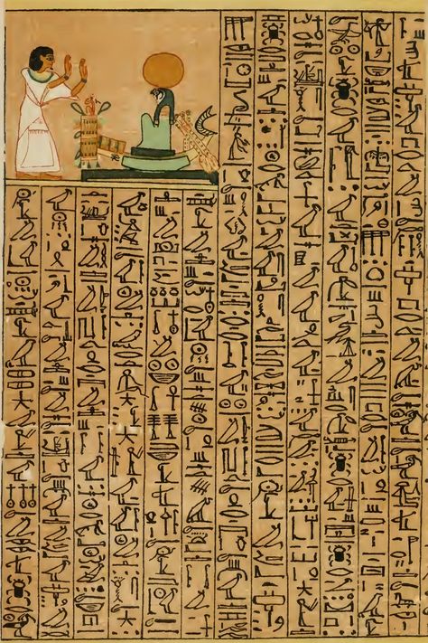 Egyptian Book Of The Dead, Ancient Egypt Books, Ancient Egypt Hieroglyphics, Egyptian Poster, Ancient Letters, Ancient Egyptian Hieroglyphics, Egiptul Antic, Egypt Tattoo, Book Of The Dead