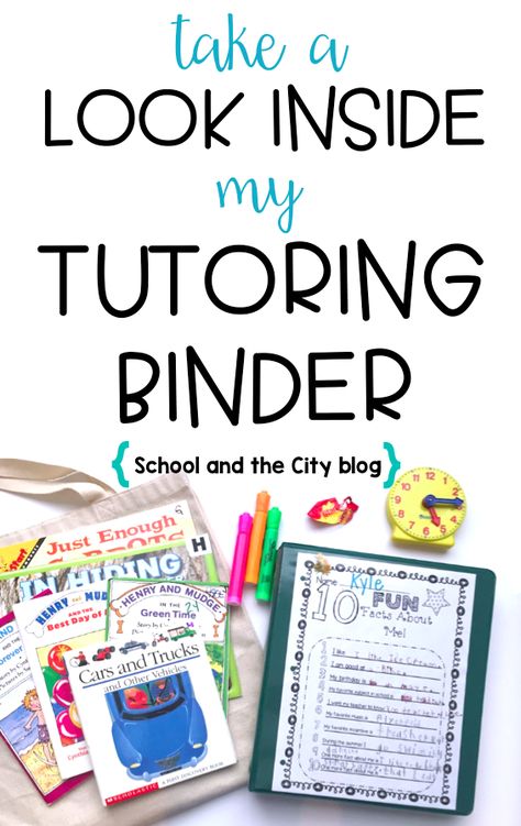 Take a Look Inside My Tutoring Binder: writing, fluency, and comprehension (School and the City blog)