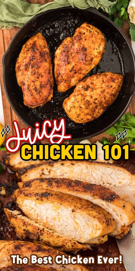 Juice Chicken Recipes, Chicken 101 Recipe, How To Make Juicy Chicken, Best Ways To Season Chicken, How To Cook Marinated Chicken, How To Make Juicy Chicken Breast, Chicken Breast Recipes Stove Top, Juicy Chicken 101, Juicy Chicken Recipes