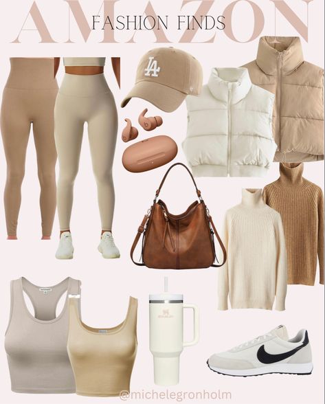 Amazon Gym Finds, Amazon Fashion 2023, Amazon Activewear, Brown Clothes, Outfit Gym, Fitness Outfit, Sporty Aesthetic, Gym Attire, Cute Gym Outfits