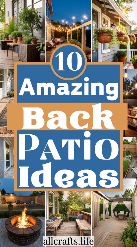 10 Back Patio Ideas Cute Patio Ideas, Patio Area Ideas, Decorating A Patio, Plants For Patio, Back Patio Ideas, Back Patio Decorating Ideas, Back Deck Decorating Ideas, Unique Patios, Small Patio Design