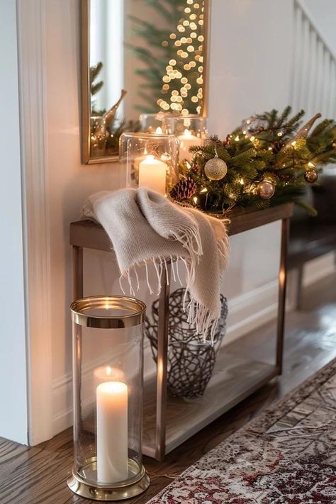 Winter Entryway Ideas: First Impressions Winter Entryway Decor, Winter Entryway, Front Entry Tables, Christmas Dining Table Decorations, Entryway Designs, January Decor, Dining Table Decorations, Christmas Dining Table Decor, Console Table Entryway