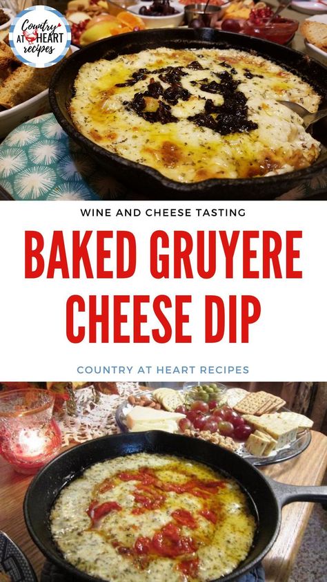 Gruyere Recipes Appetizers, Baked Gruyere, Cheese Tasting Party, Hard Bread, Cheese Recipes Appetizers, Entertaining Appetizers, Sliced Apples, Heart Recipes, Cheese Dip Recipes