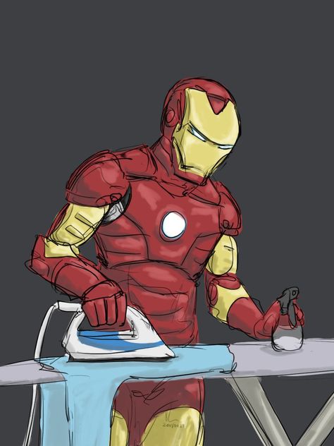 Ironing Man by darke Iron Man Funny, Iron Man Memes, Real Iron Man, Ironic Humor, Funny Bunnies, Marvel Funny, E Card, Avengers Assemble, The Villain