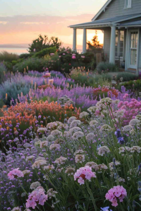 34 Enchanting Flower Garden Designs for a Charming Frontyard Huge Flower Garden, Lush Flower Garden, Natural Flower Garden, European Flower Garden, Floral Garden Aesthetic, Wild Flower Garden Front Yard, Beautiful Flower Garden Ideas, Cottage Flower Garden Aesthetic, Aesthetic Garden Pics