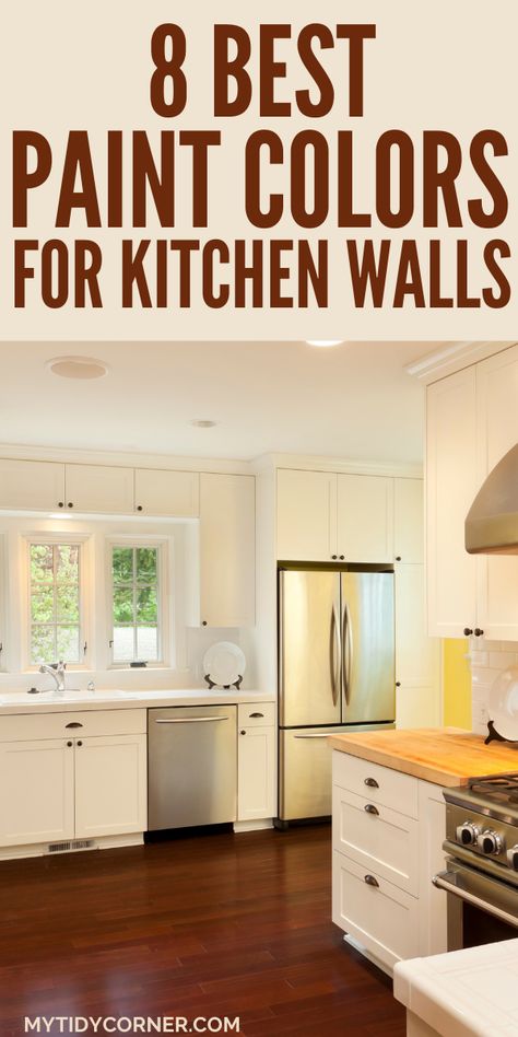 kitchen wall paint color ideas Color Paint For Kitchen Walls, Kitchen Remodel Paint Colors, Good Kitchen Paint Colors, Kitchen Colors For Walls With Light Wood, Small Kitchen Color Ideas For Walls, Kitchen Ideas Wall Color, Kitchen Wall Colors With Brown Cabinets Paint Colours, Best Color For Small Kitchen, Farmhouse Kitchen Paint Colors Wall