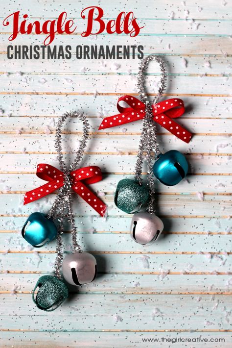 Jingle Bell Crafts, Easy Christmas Ornaments, Bells Christmas, Ornament Craft, Kids Christmas Ornaments, Homemade Ornaments, Christmas Crafts To Make, Homemade Diy, Easy Christmas Crafts