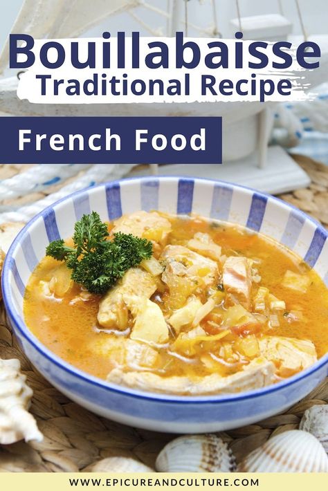 Learn how to make authentic bouillabaisse like you're from Marseille! If you love French food, this easy and traditional bouillabaisse recipe makes for a delicious and hearty seafood and fish soup meal. // #bouillabaisse #recipes #soup #seafood #france Bouliabais Recipe, French Fish Soup, Bouillabaisse Recipe, Soup Seafood, Seafood Stock, Food Traditional, Travel Recipes, Staycation Ideas, France Culture