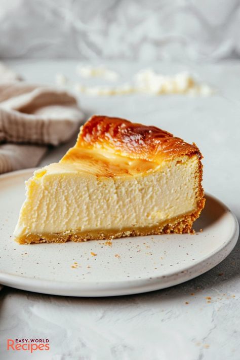 Classic Italian Ricotta Cheesecake - EasyWorldRecipes Ricotta Recipes Dessert, Italian Ricotta Cheesecake, Vanilla Slice Recipe, Lemon Ricotta Cheesecake, Sugar Cookie Recipe For Decorating, Italian Cheesecake, Ricotta Cake Recipes, Italian Cream Cake Recipe, Italian Christmas Recipes