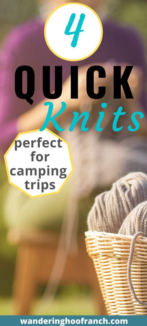 4 quick knits perfect for camping trips Simple Knitting Projects, Beginning Knitting Projects, Quick Knitting Projects, Knitting Projects Free, Simple Knitting, Beginner Knitting, Easy Knitting Projects, Farm Kids, Knitting Basics