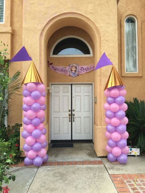 Princess Sophia Birthday Party Ideas, Rapunzel Party Ideas, Rapunzel Birthday Party Ideas, Princess Sofia Birthday Party Ideas, Princess Sofia Birthday, Princess Sofia Party, Sofia The First Party, Sofia The First Birthday Party, Tangled Birthday Party