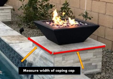 size fire bowl to size of pool pedestal coping cap Fire Bowls Outdoor Pool, Fire Bowls Outdoor, Pool Coping, Laser Cutout, Setting Ideas, Fire Bowls, Plate Size, A Fire, Steel Water