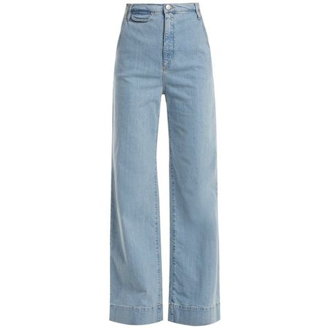 Anita high-rise wide-leg jeans Katharine Hamnett MATCHESFASHION.COM (€275) ❤ liked on Polyvore featuring jeans, blue jeans, high waisted jeans, wide leg jeans, wide leg blue jeans and high-waisted jeans Light Jeans Wide Leg, High Waist Light Blue Jeans, Blue High Rise Jeans, Png Bottoms, Pants Polyvore, Highwaist Jean, High Waist Blue Jeans, Jeans Png, Highwaisted Jeans